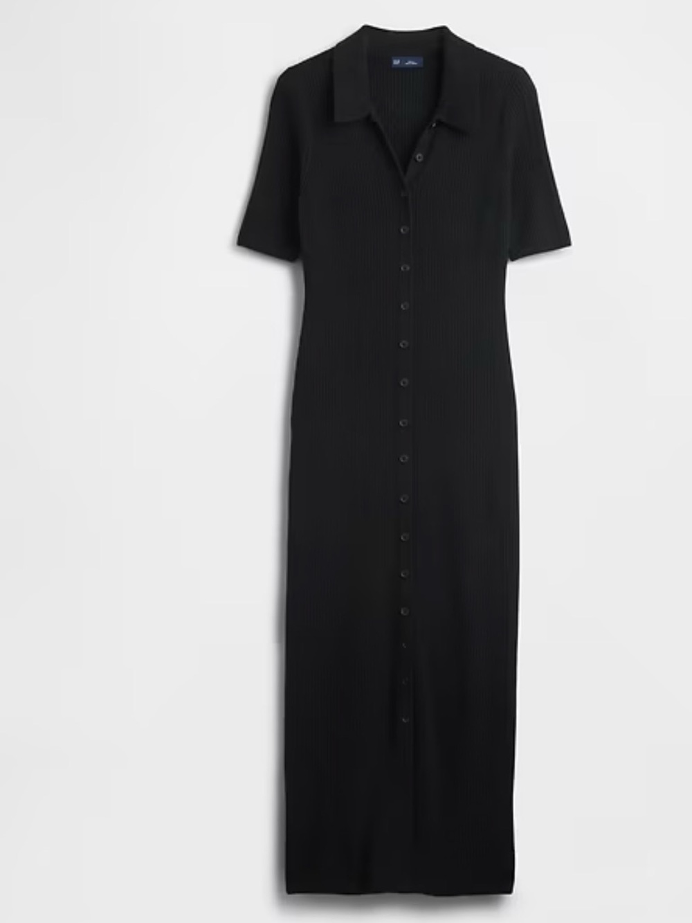 Gap CashSoft Rib Collared Midi Cardigan Dress. True Black. Small. New with tags